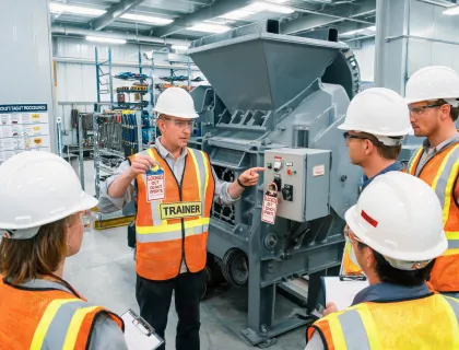 Service training manager in maintenance workshop